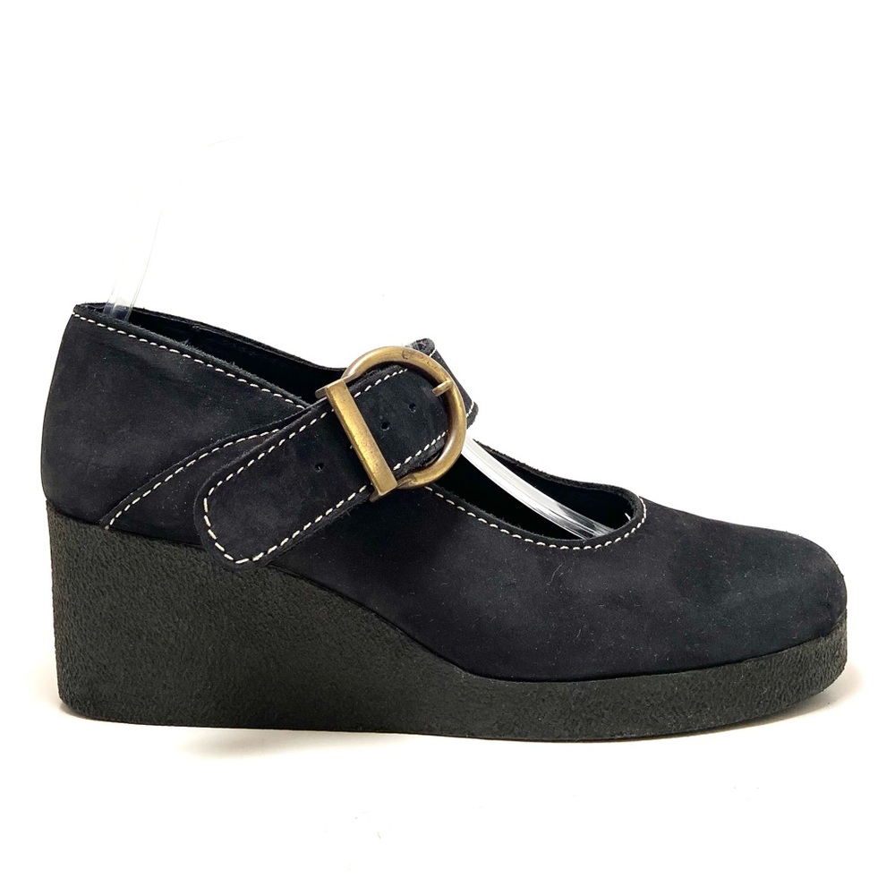 Arche Briska Black Leather Mary Jane Wedge Shoes - Picture 4 of 14